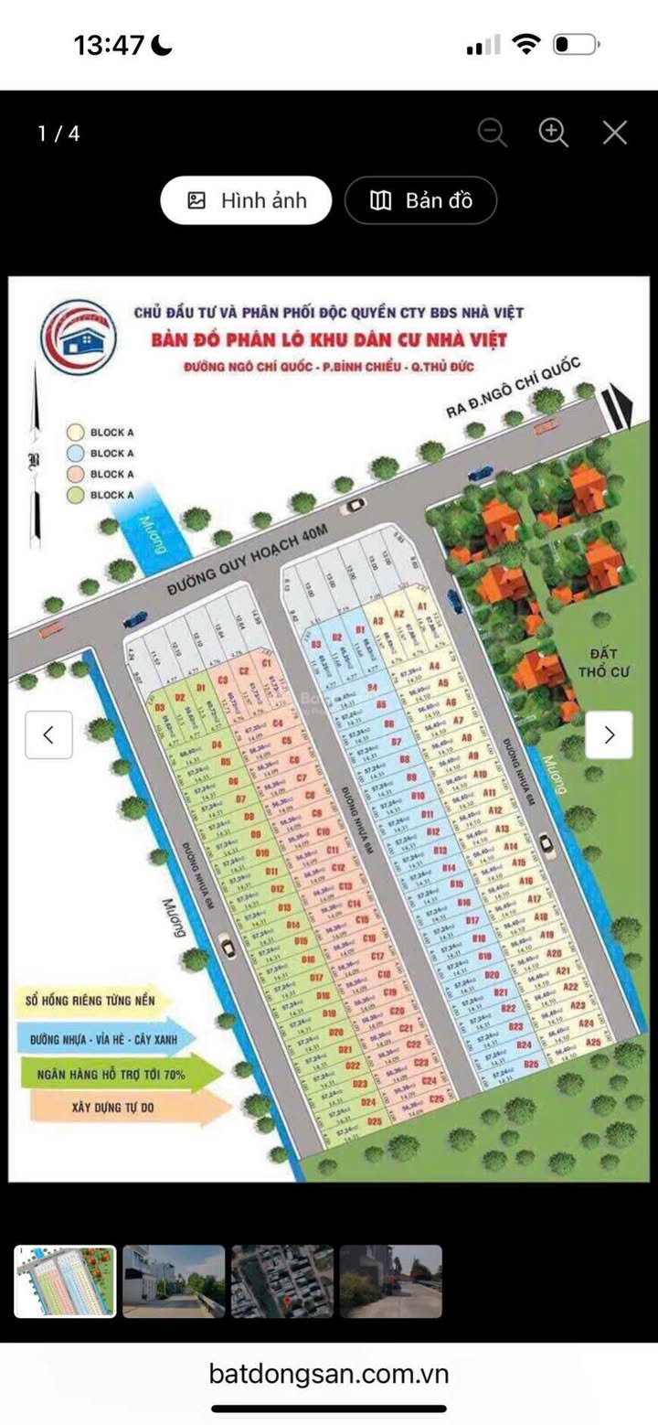 Đất nền Dự Án Nhà Việt Thủ Đức 57m² giá 3.6 tỷ - Cơ hội đầu tư hấp dẫn!