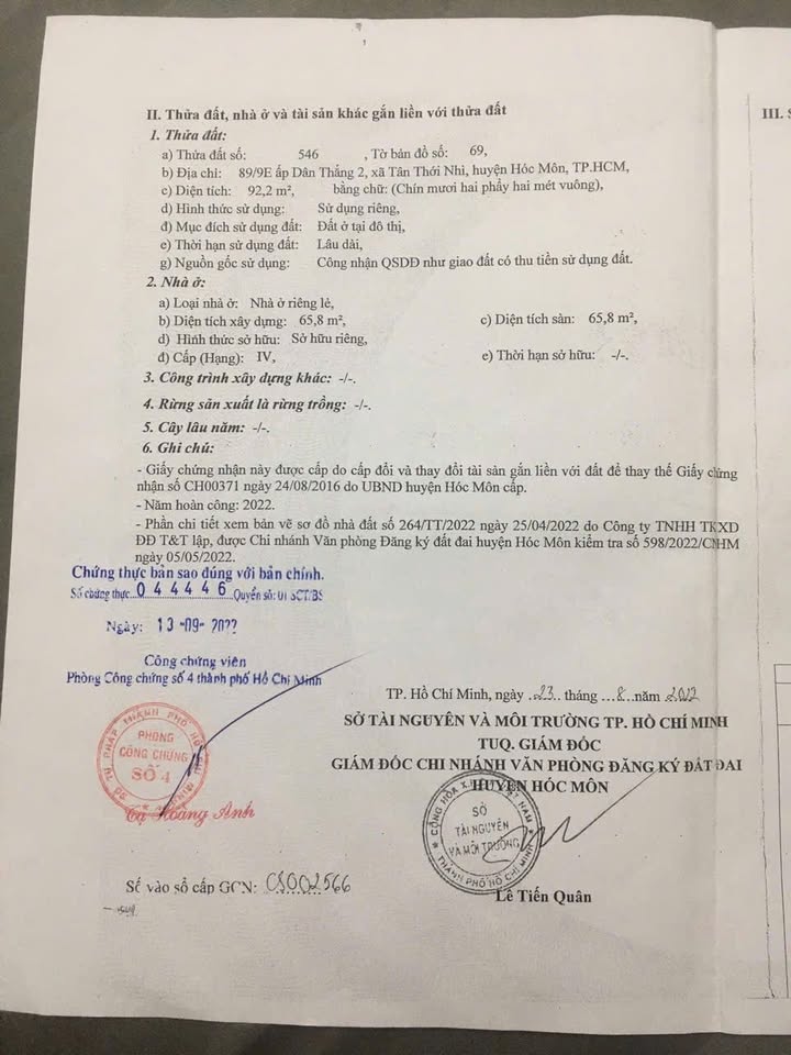 Nhà cấp 4 Hóc Môn 100m² giá 2.6 tỷ - Sổ hồng riêng, ô tô vào tận nơi!