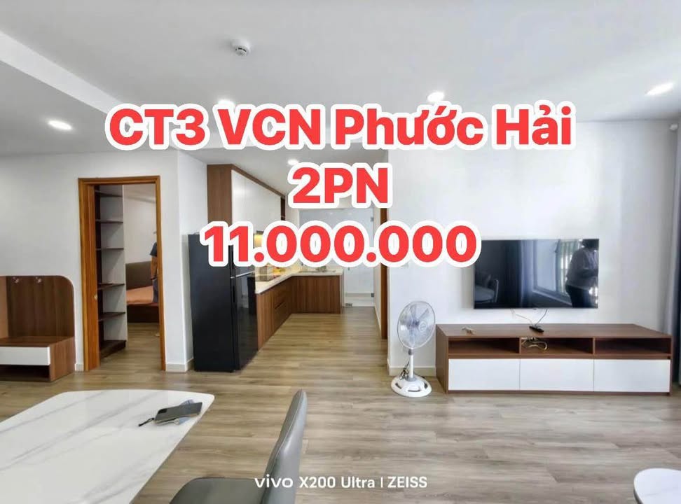 Căn hộ 2PN CT3 VCN Phước Hải 11.5 triệu - Full nội thất, chính chủ cho thuê!