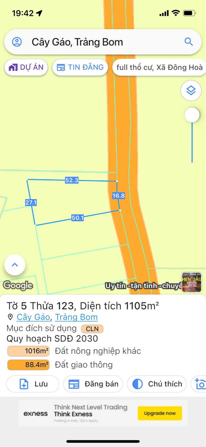 Đất nền Trảng Bom 1105m² giá 1.35 tỷ - Sổ đỏ chính chủ, thương lượng nhẹ!