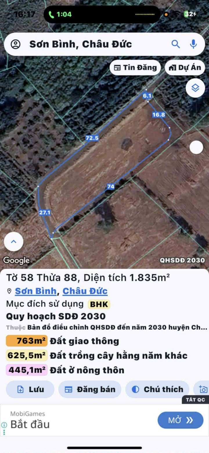 Đất nền Xuân Sơn Châu Đức 2000m² giá 1.4 tỷ - Sổ đỏ chính chủ, đường nhựa rộng rãi!