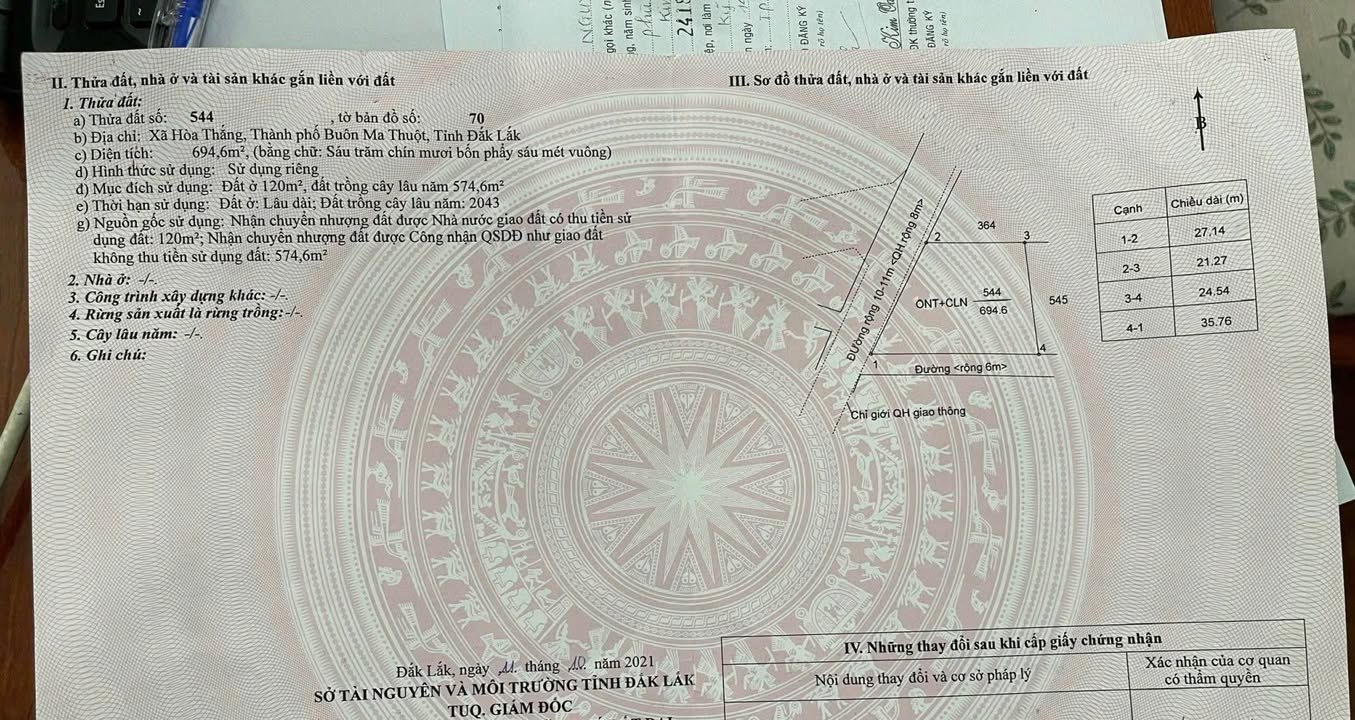 Đất 2 mặt tiền Nguyễn Thái Bình Buôn Ma Thuột 965m² giá 7.2 tỷ - Tiềm năng kinh doanh lớn!