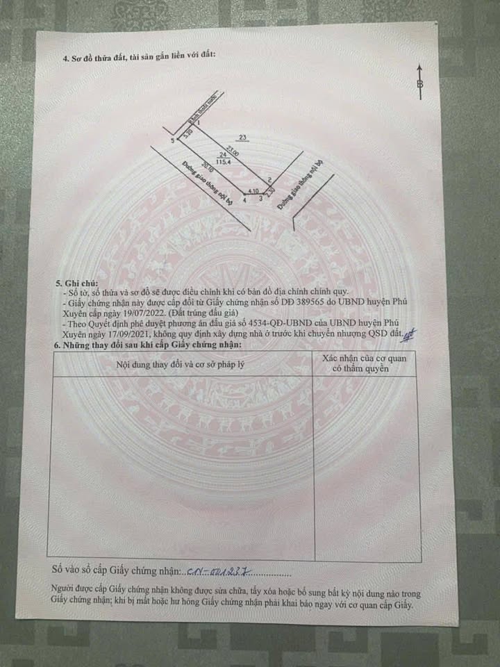 Lô đất đấu giá Khu Đường Tròn, xã Chuyên Mỹ, 115m² - Cơ hội đầu tư hấp dẫn!