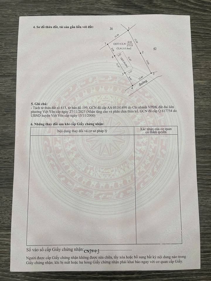 Đất nền Nghĩa Trung, Việt Yên 375m² giá 2 tỷ - Vị trí đẹp, thuận lợi xây dựng