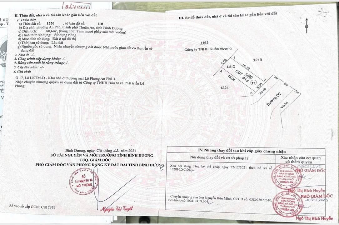 Đất nền KDC Lê Phong An Phú 3, Bình Dương 80m² giá 3.3 tỷ - Cơ hội đầu tư hiếm có!