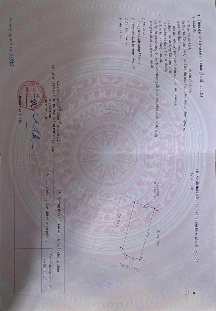 Đất nền Thủy Nguyên 69m² giá 900 triệu - Cơ hội đầu tư sinh lời ngay giữa trung tâm!