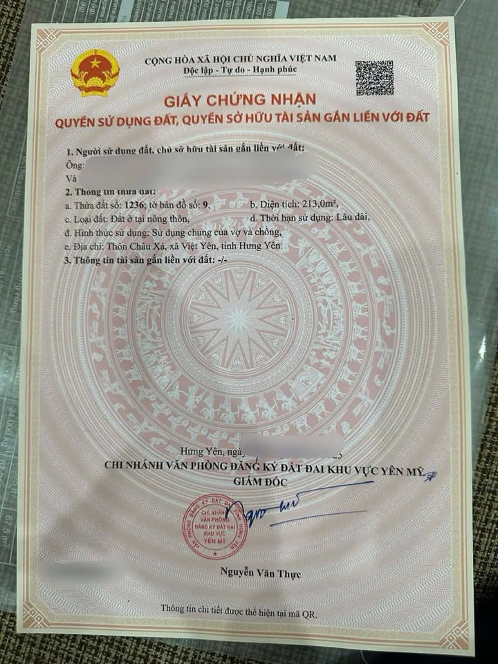 Đất nền Thôn Châu Xá, Việt Yên 213m² giá 648.6 triệu - Lô góc 2 mặt tiền thoáng đãng!