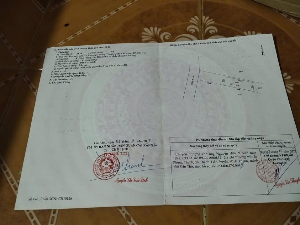 Đất nền Cái Răng - Huỳnh Thị Nở 192m² giá 1 tỷ - Đầu tư sinh lời bất tận!