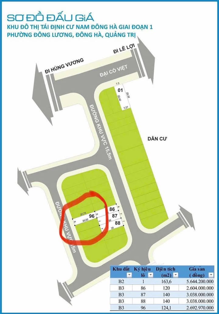 Đất nền KDC Đường Đại Cồ Việt Đông Hà 120m² giá 2.9 tỷ - Đầu tư sinh lời không thể bỏ lỡ!