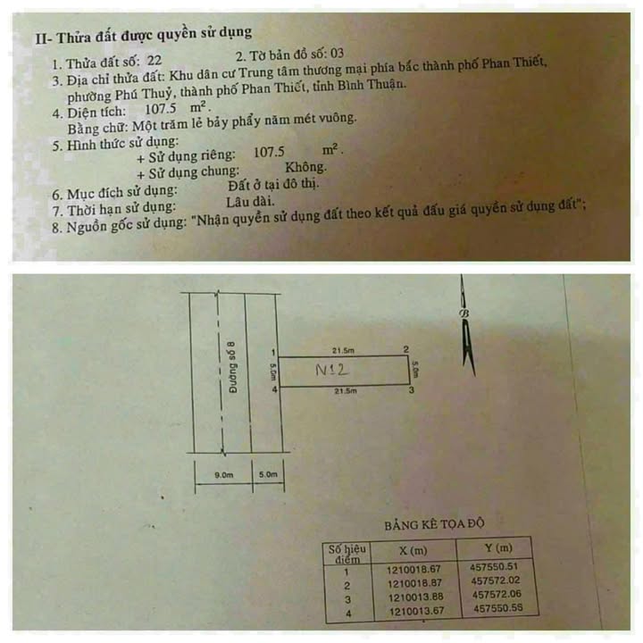 Đất nền mặt tiền Nguyên Hồng, Phan Thiết 107m² giá 13 tỷ - Đầu tư sinh lời ngay!