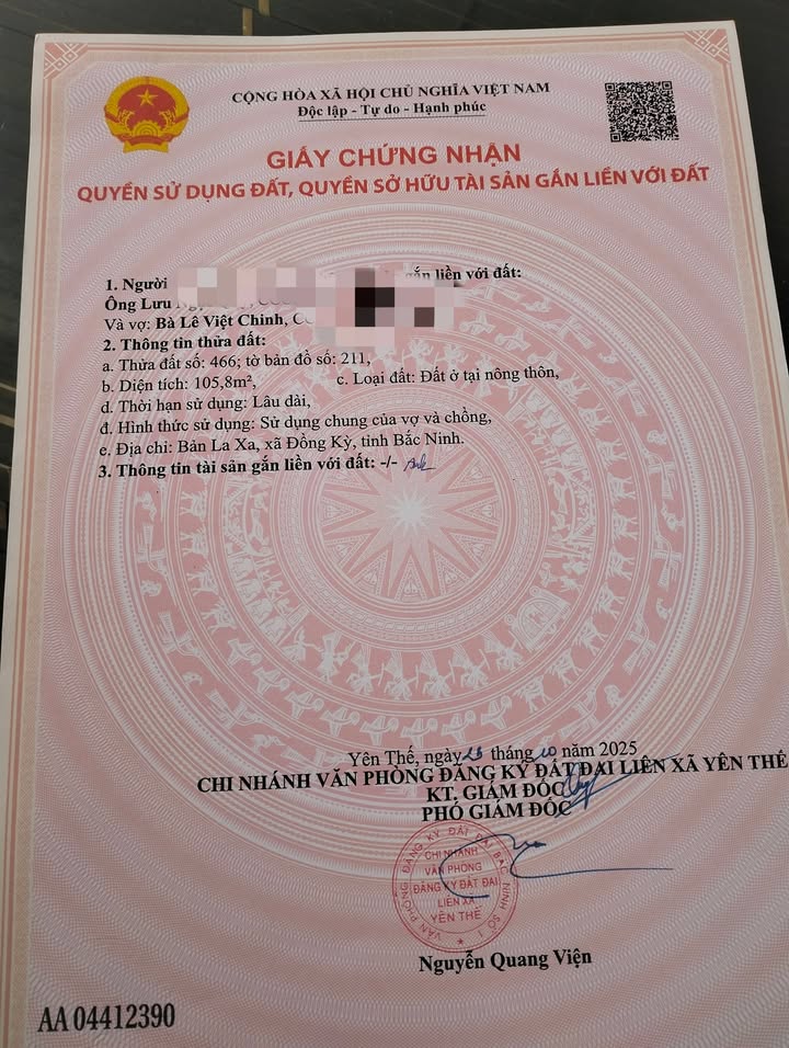 Đất nền KDC Trung Tâm Đồng Vương Yên Thế 106m² giá 700 triệu - Sổ hồng chính chủ!