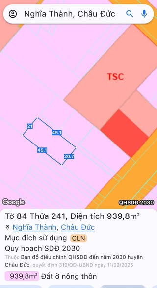 Đất nền xã Nghĩa Thành 940m² giá 1.95 tỷ - Vị trí đắc địa gần QL56!