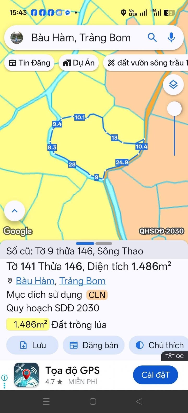 Đất thổ cư 1846m² tại Sông Thao, Trảng Bom - Giá chỉ 1 tỷ - View suối thơ mộng!