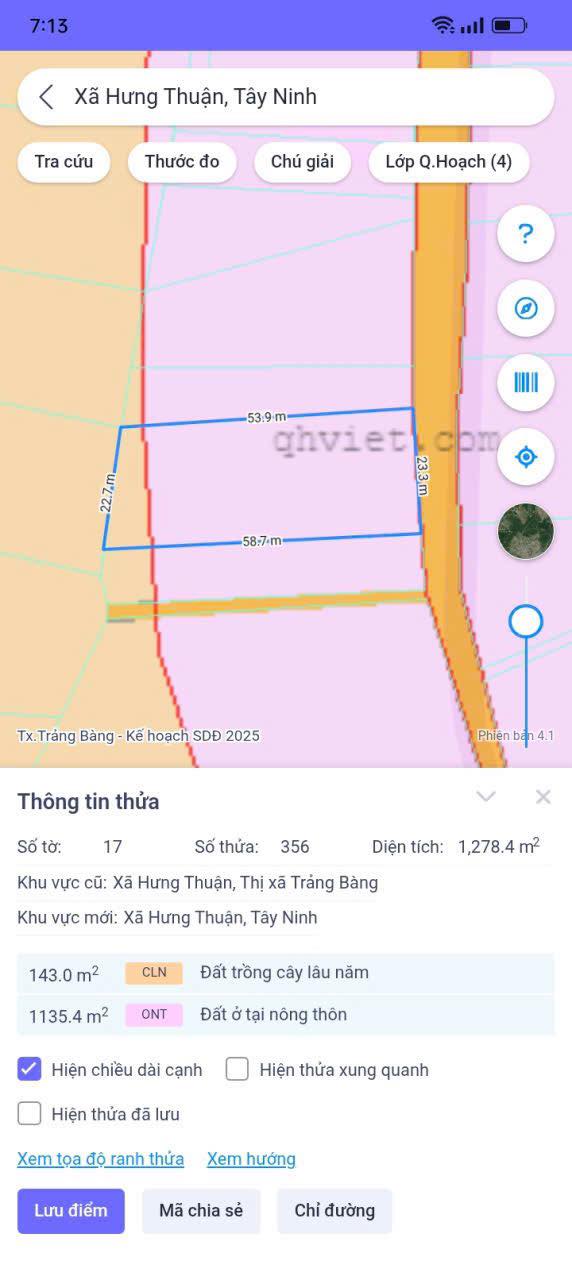 Đất nền Hưng Thuận Trảng Bàng 1219m² giá 1.7 tỷ - Mặt tiền nhựa thuận tiện kinh doanh!