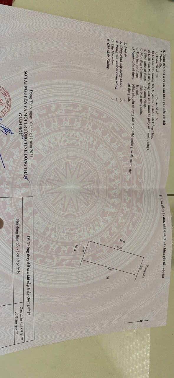 Đất nền Phương Trà, Cao Lãnh 93m² giá 950 triệu - Sổ hồng chính chủ, không tranh chấp!