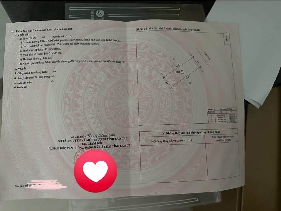 Đất nền đường Đô Đốc Lộc, phường Bắc Cường, 92.4m² giá 3.3 tỷ - Sổ đỏ chính chủ giao dịch nhanh!