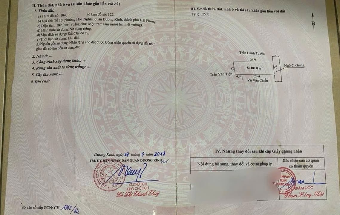 Lô đất Hòa Nghĩa 182m² giá rẻ - Đường ô tô đỗ tận cửa!