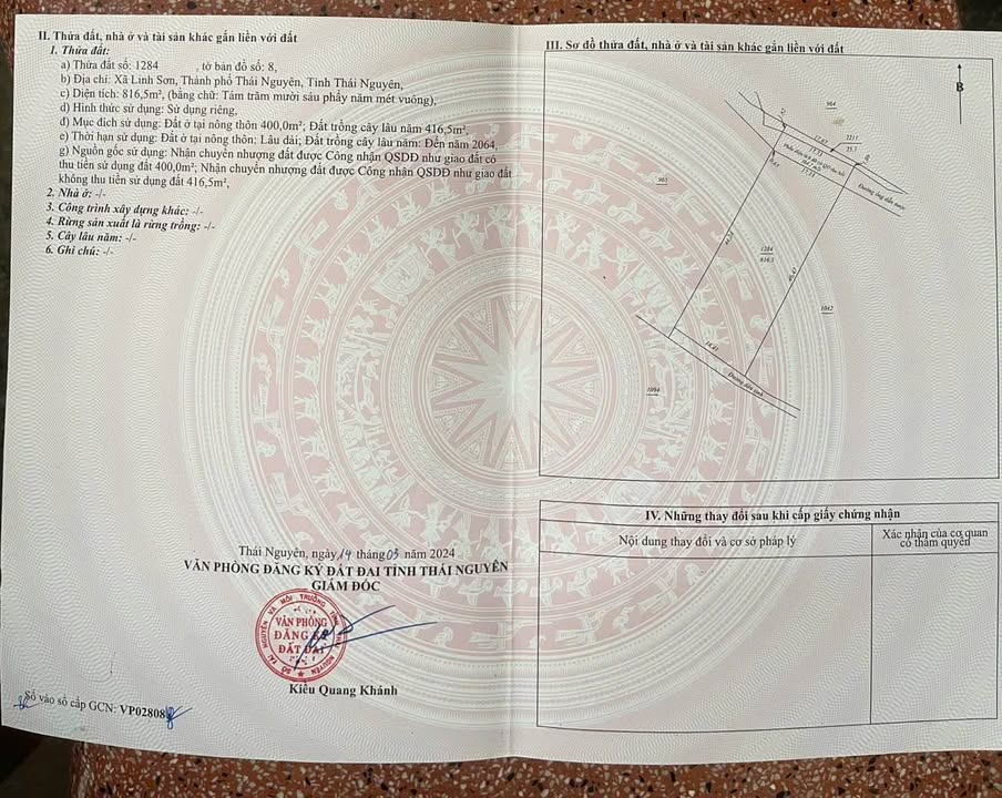 Đất nền Linh Sơn, Đồng Hỷ 2400m² - Đường rộng ô tô tránh, không ngập lụt!