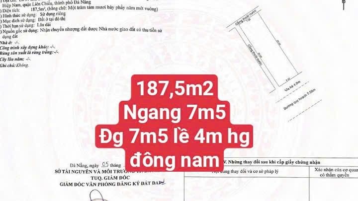 Đất nền Golden Hills Đà Nẵng 187m² giá 6 tỷ - Cơ hội đầu tư không thể bỏ lỡ!