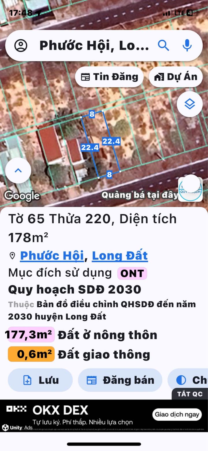 Đất thổ cư mặt tiền nhựa Phước Hội - Diện tích 176m² giá 2.45 tỷ - Vị trí đắc địa gần biển!