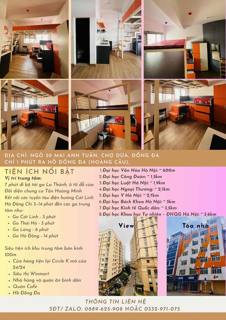 Phòng cho thuê quận Đống Đa 30m² - Tiện nghi đầy đủ, vị trí vàng gần hồ Hoàng Cầu