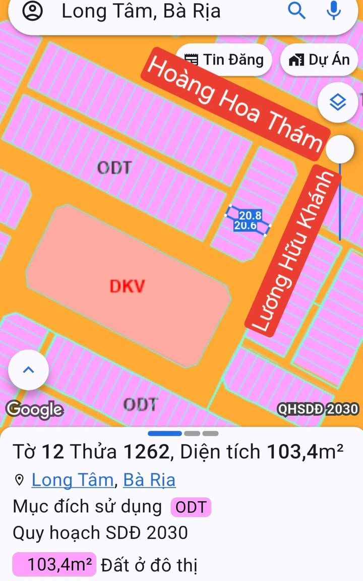 Lô đất mặt tiền đường Lương Hữu Khánh, Bà Rịa - 100m² giá 2.45 tỷ - Đầu tư sinh lời ngay!