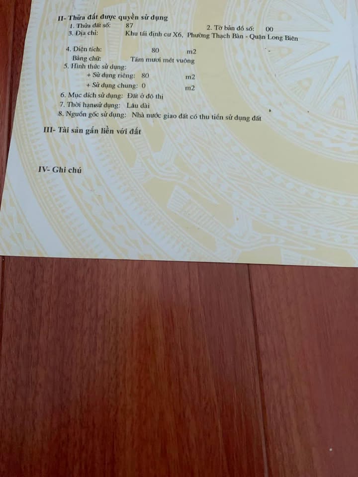 Đất Cổ Linh Thạch Bàn 80m² giá thỏa thuận - View công viên tuyệt đẹp!