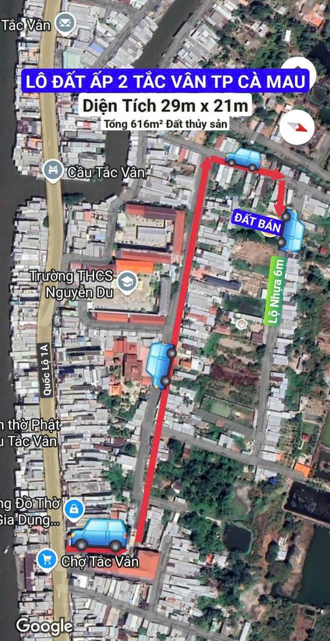 Đất vườn 616m² tại Tắc Vân, Cà Mau - Giá chỉ 1.45 tỷ!