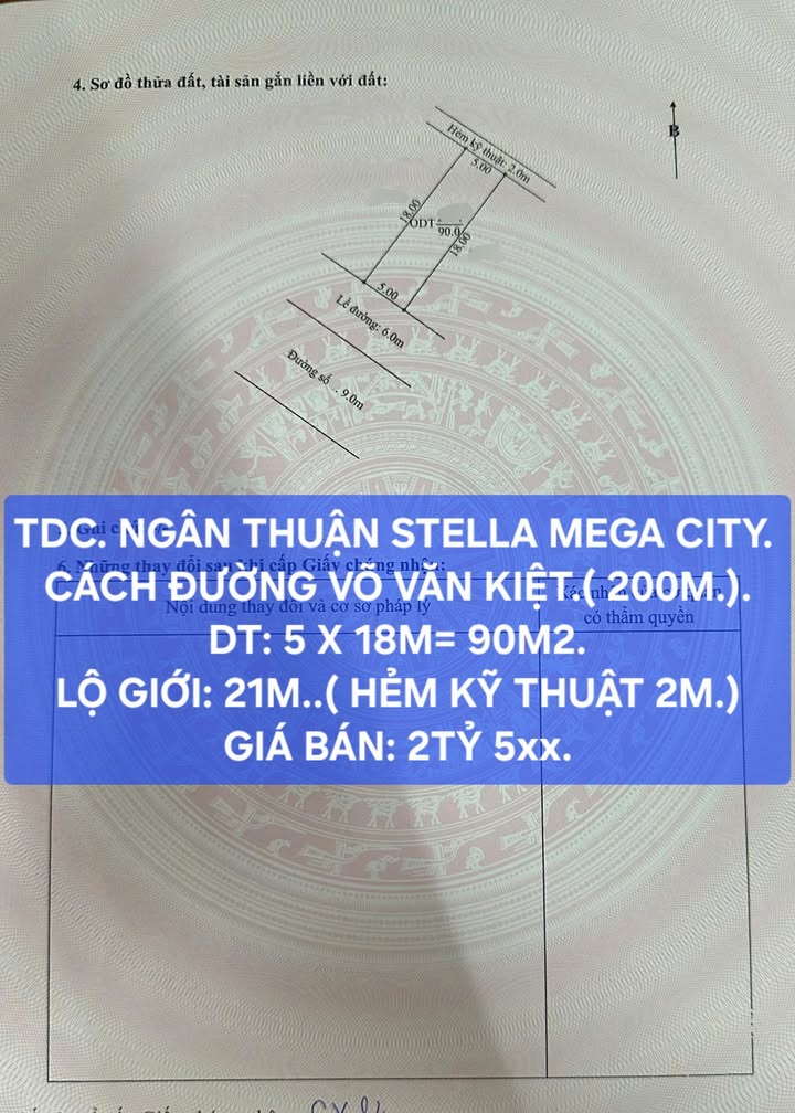 Đất nền dự án Stella Mega City, Bình Thủy, 90m², giá 2.5 tỷ - Cơ hội đầu tư hấp dẫn!
