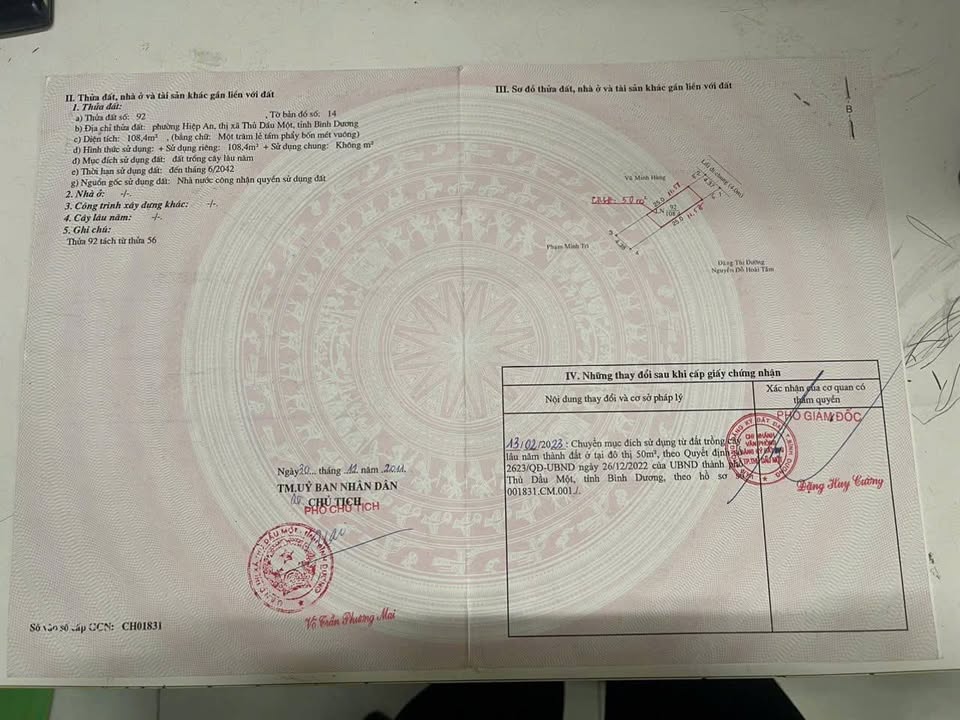 Đất Hiệp An, Thủ Dầu Một 100m² giá 1.6 tỷ - Vị trí đẹp, giao thông thuận lợi!