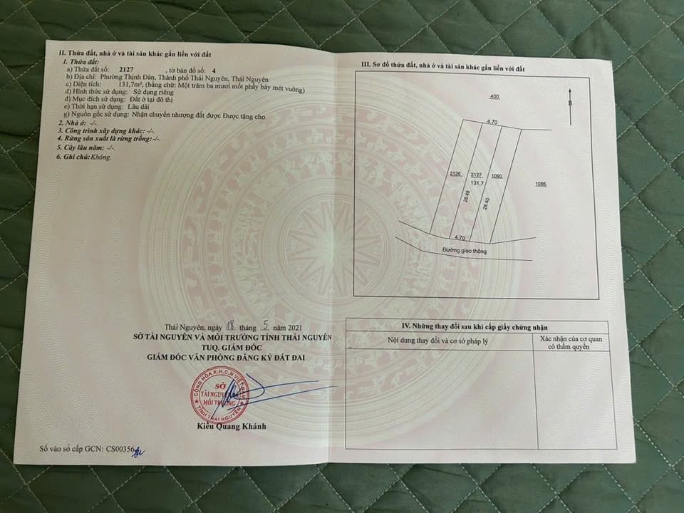 Đất thổ cư Thịnh Đán Thái Nguyên 131m² giá 1.5 tỷ - Đường rộng ô tô tránh nhau!