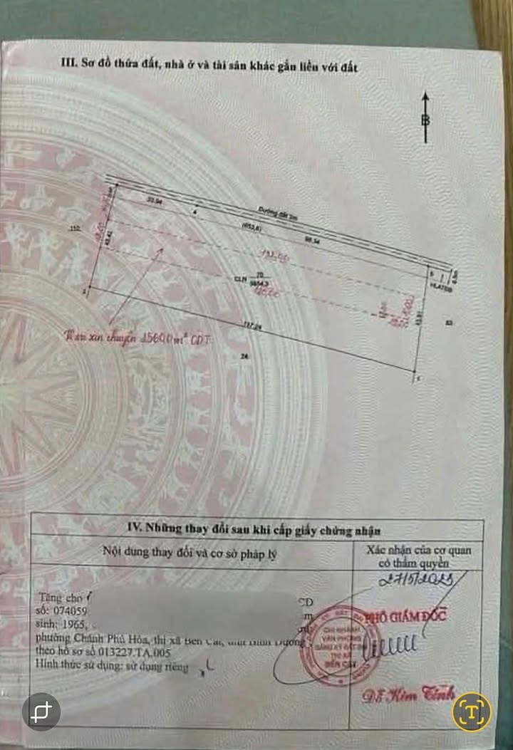 Bán đất phân lô Chánh Phú Hòa, Bình Dương 5.855m² - Cơ hội đầu tư sinh lời!