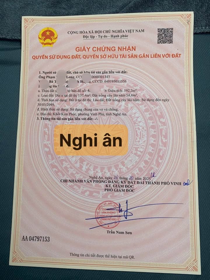 Đất nền đường Cần Vương, Nghi Ân 192m² giá 1 tỷ - Cơ hội đầu tư tuyệt vời!