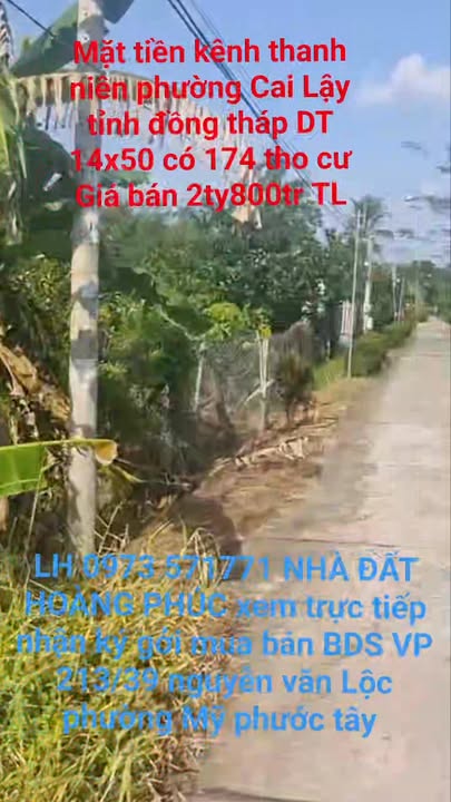 Đất mặt tiền kênh thanh niên xã Long Khánh, giá 2.8 tỷ - Đầu tư sinh lời ngay!