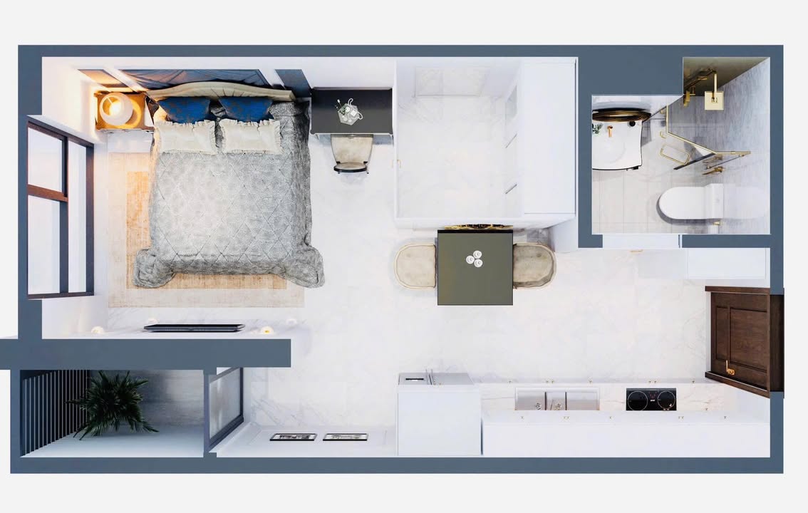 Căn hộ Sentosa Sky Park Hải Phòng 30m² giá 1.58 tỷ - Tầng trung, chính chủ bán!