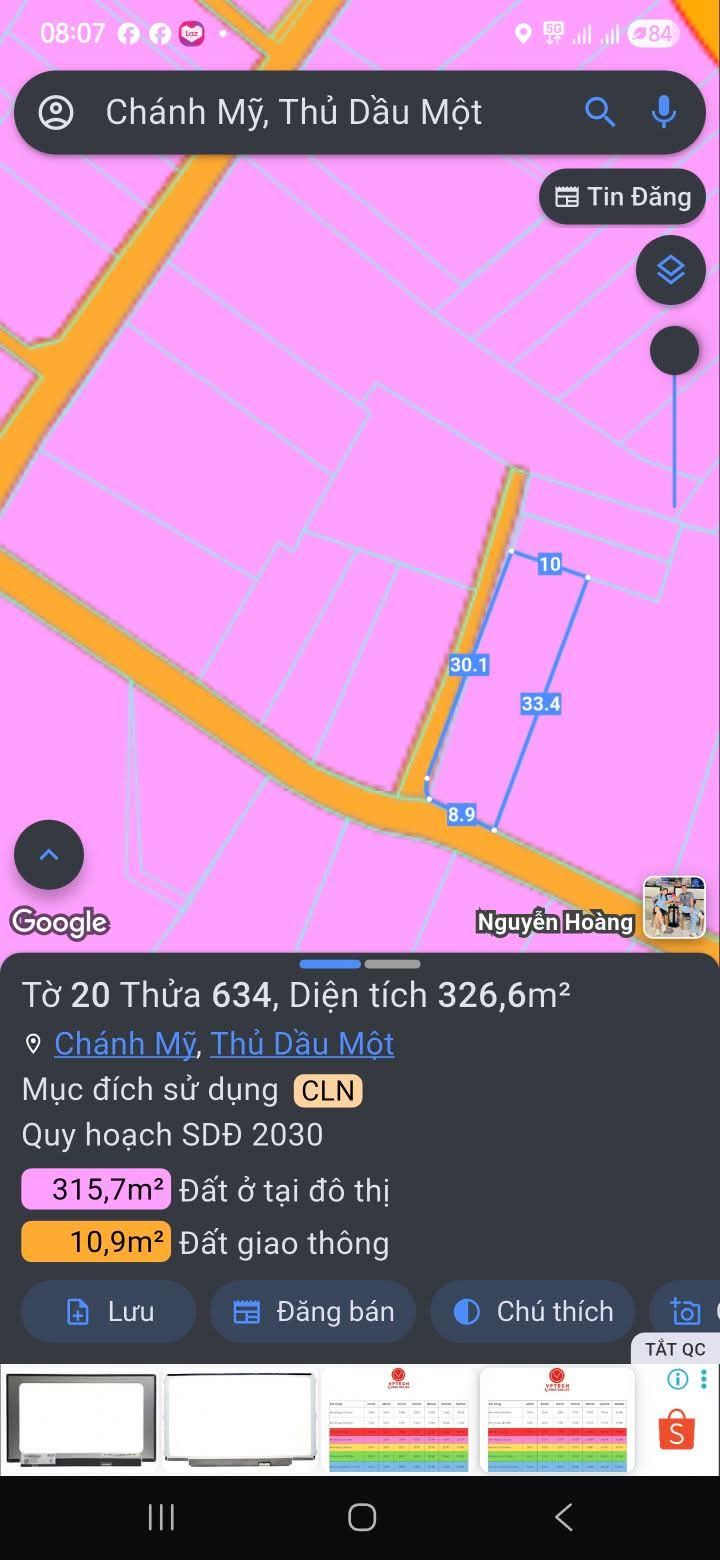 Đất lô góc 2 mặt tiền đường nhựa Chánh Mỹ 330m² - Cơ hội đầu tư tuyệt vời!