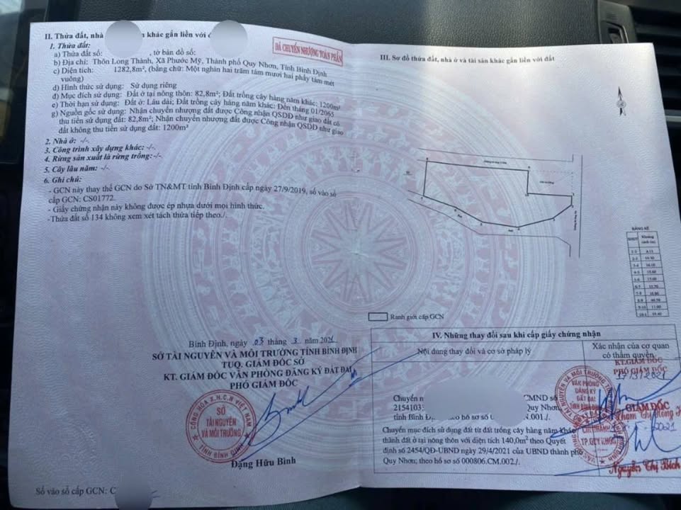 Đất thổ cư Phước Mỹ Quy Nhơn 1283m² giá 1.9 tỷ - Đầu tư sinh lời hấp dẫn!