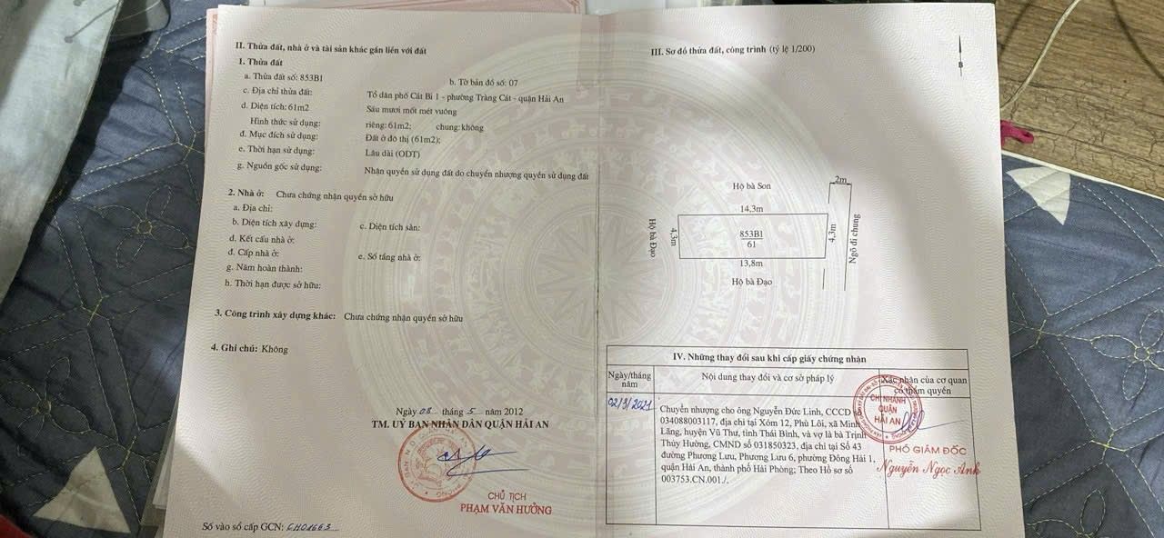 Đất nền Tràng Cát, Hải Phòng 61m² giá 1.708 tỷ - Đường ô tô vào tận nơi!