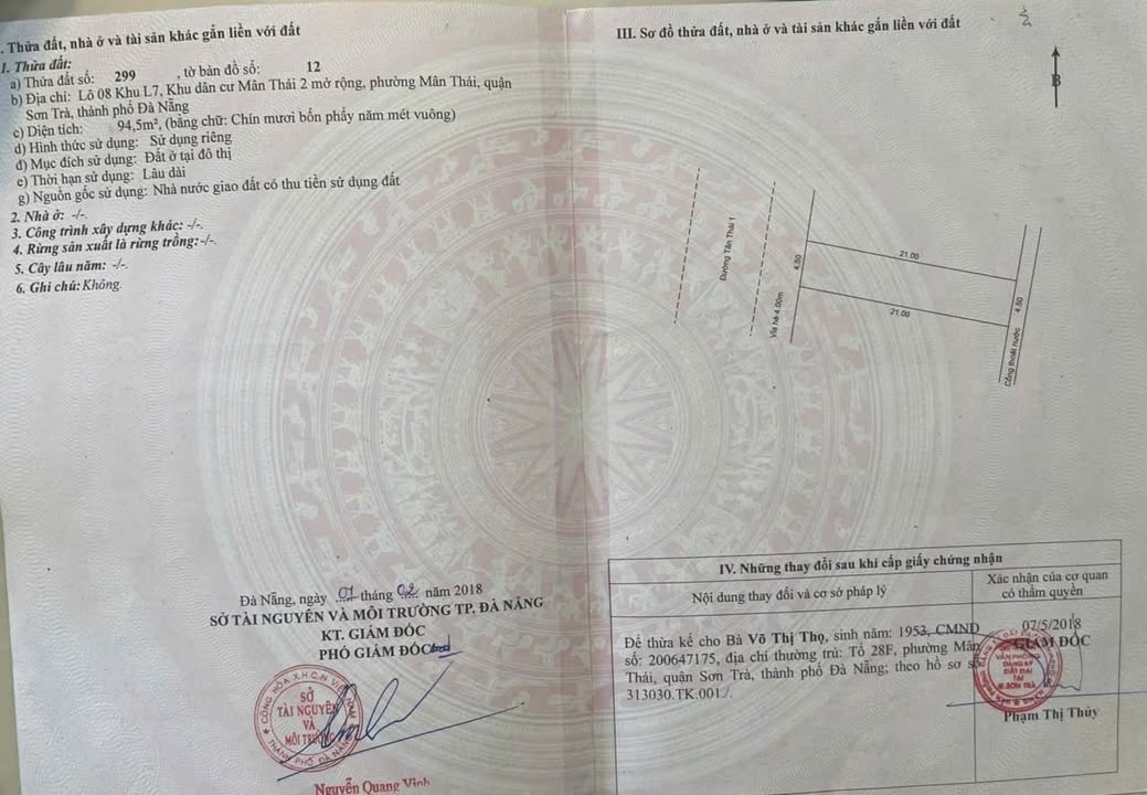 Đất Tân Thái, Sơn Trà 94m² giá 11 tỷ - Sát biển, đường 7.5m