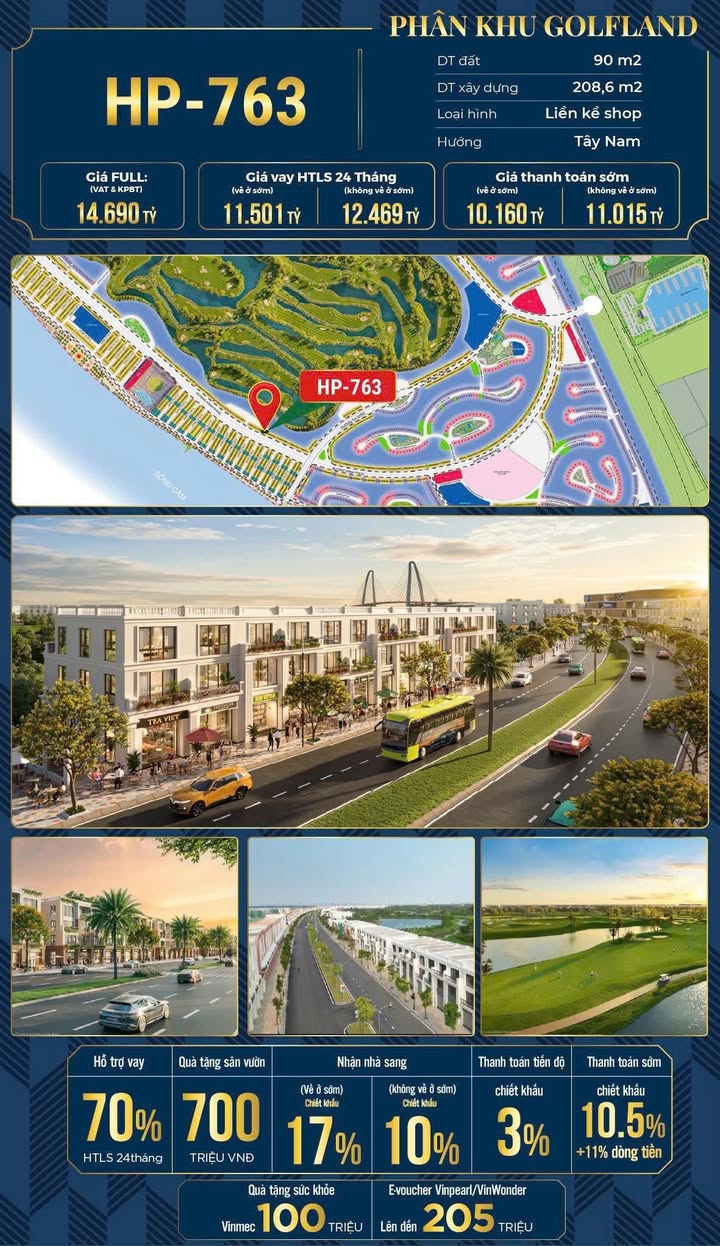 Shophouse Vinhomes Vũ Yên 90m² giá 10.16 tỷ - Kinh doanh sầm uất