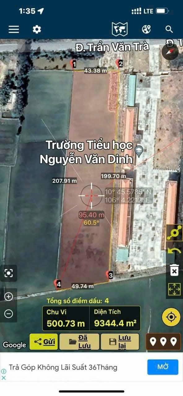 Đất nền mặt tiền Trần Văn Trà, Bình Phong Thạnh, 9.282m² giá 6 tỷ - Cơ hội đầu tư tuyệt vời!