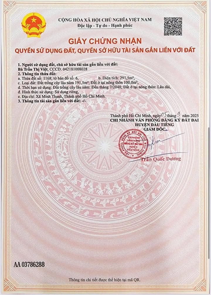 Bán đất mặt tiền nhựa xã Minh Thạnh, Dầu Tiếng - 5x59m, giá 1.1 tỷ - Đầu tư sinh lời!