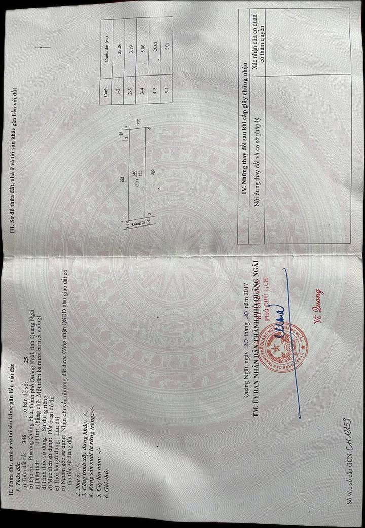 Đất nền hẻm 72 Hoàng Hoa Thám, Quảng Ngãi 130m² - Sổ hồng chính chủ, giá thương lượng!