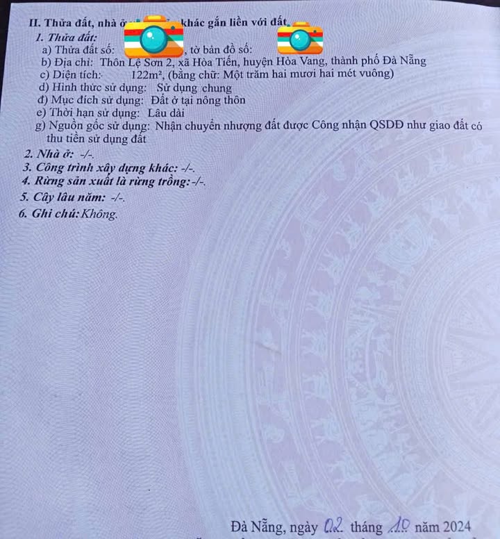 Đất Hòa Tiến Đà Nẵng 122m² giá 1.2 tỷ - Sở hữu ngay vị trí đẹp!