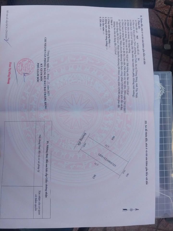 Đất thổ cư An Tịnh Trảng Bàng 320m² giá 1.25 tỷ - Đầu tư sinh lời ngay!