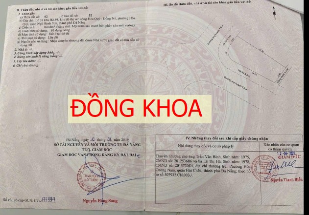 Đất nền 2 mặt tiền Đặng Hồi Xuân - Đồng Khoa 164.4m² giá 11 tỷ - Cơ hội đầu tư hấp dẫn!