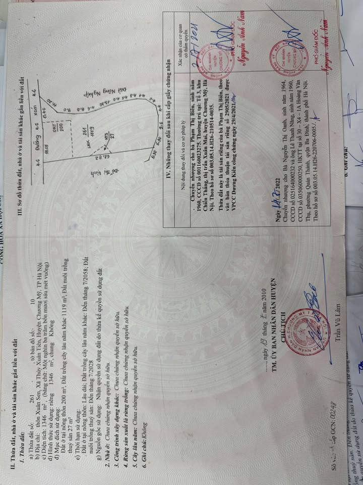 Đất Thủy Xuân Tiên, Chương Mỹ, 1346m² giá 8 tỷ - Đầu tư sinh lời ngay!