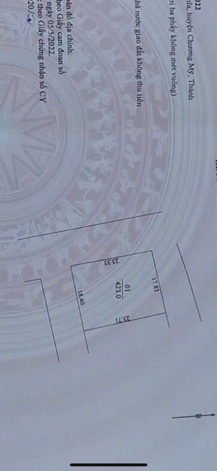 Đất trồng lúa 420m² tại Phú Nghĩa, Chương Mỹ - Giá chỉ 924 triệu!