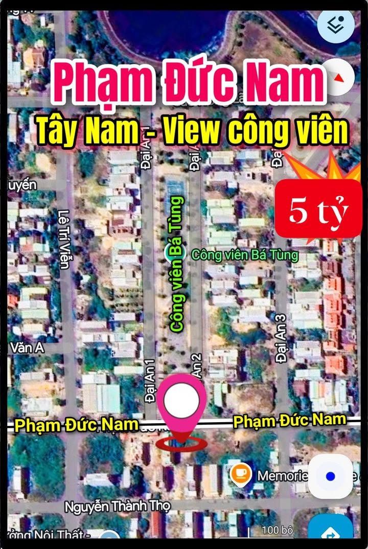 Đất nền đường Phạm Đức Nam, Đà Nẵng 100m² - View công viên đẹp, giá thỏa thuận!