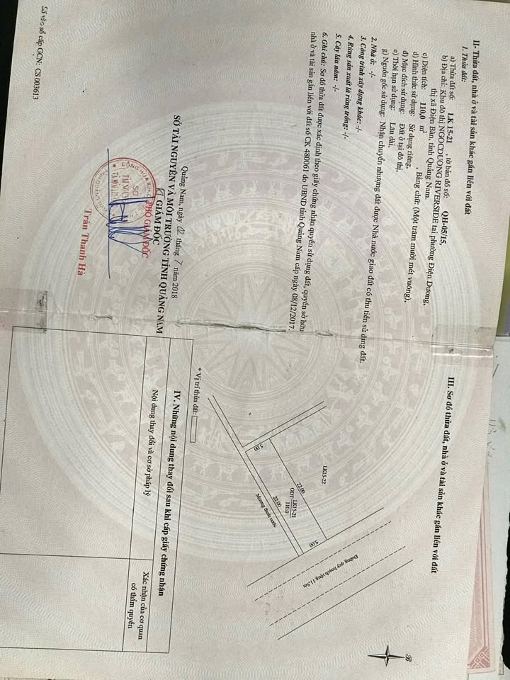 Đất nền Điện Dương - 110m² giá 2.95 tỷ - Tiềm năng đầu tư cao!